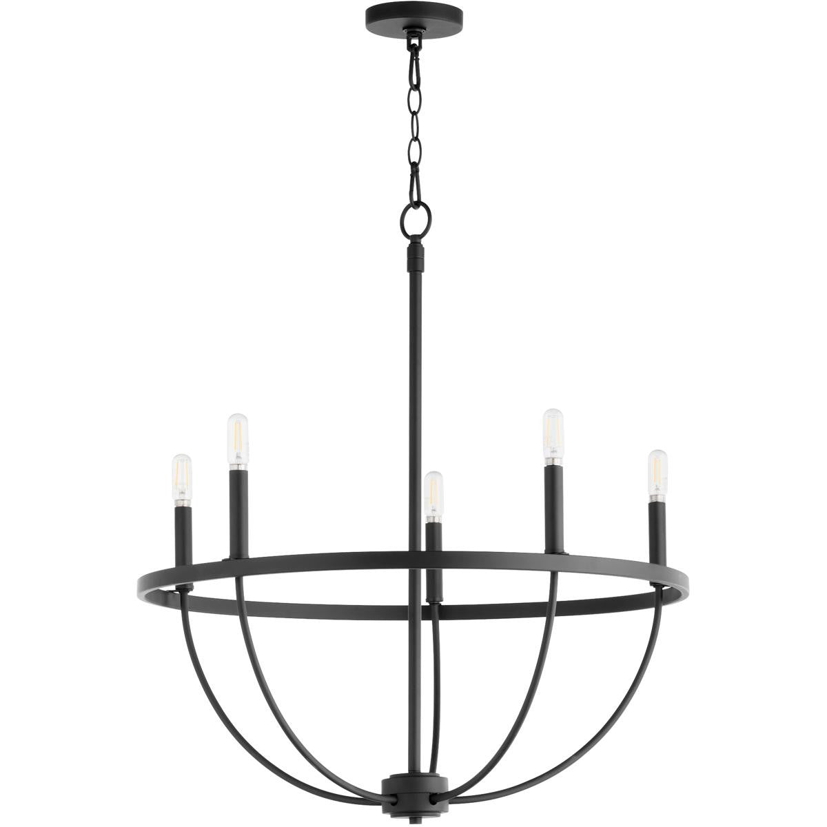 Quorum Tribute Chandelier in Matte Black  6374-5-59