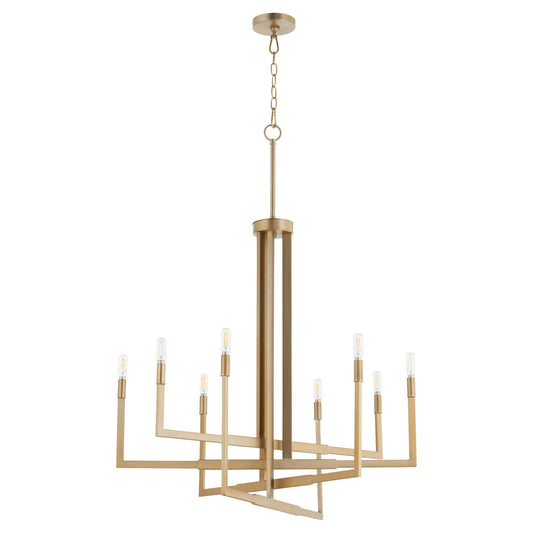 Quorum BOLERO Chandelier in Aged Brass 6377-8-80