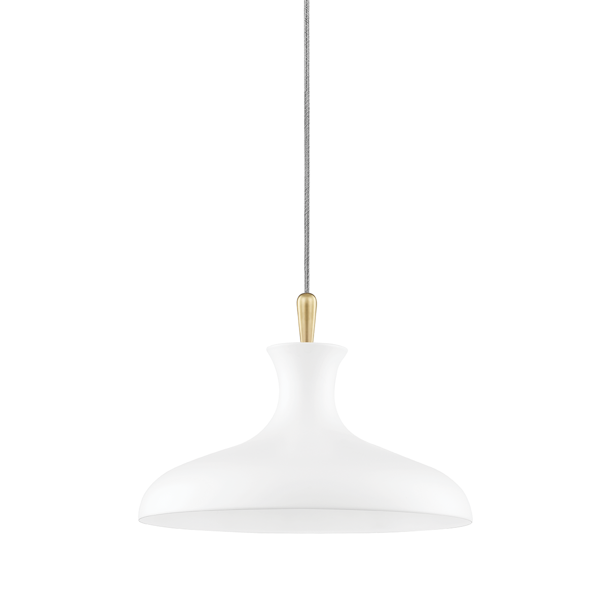 Mitzi 1 Light Pendant in Aged Brass/Soft Off White H421701S-AGB/WH