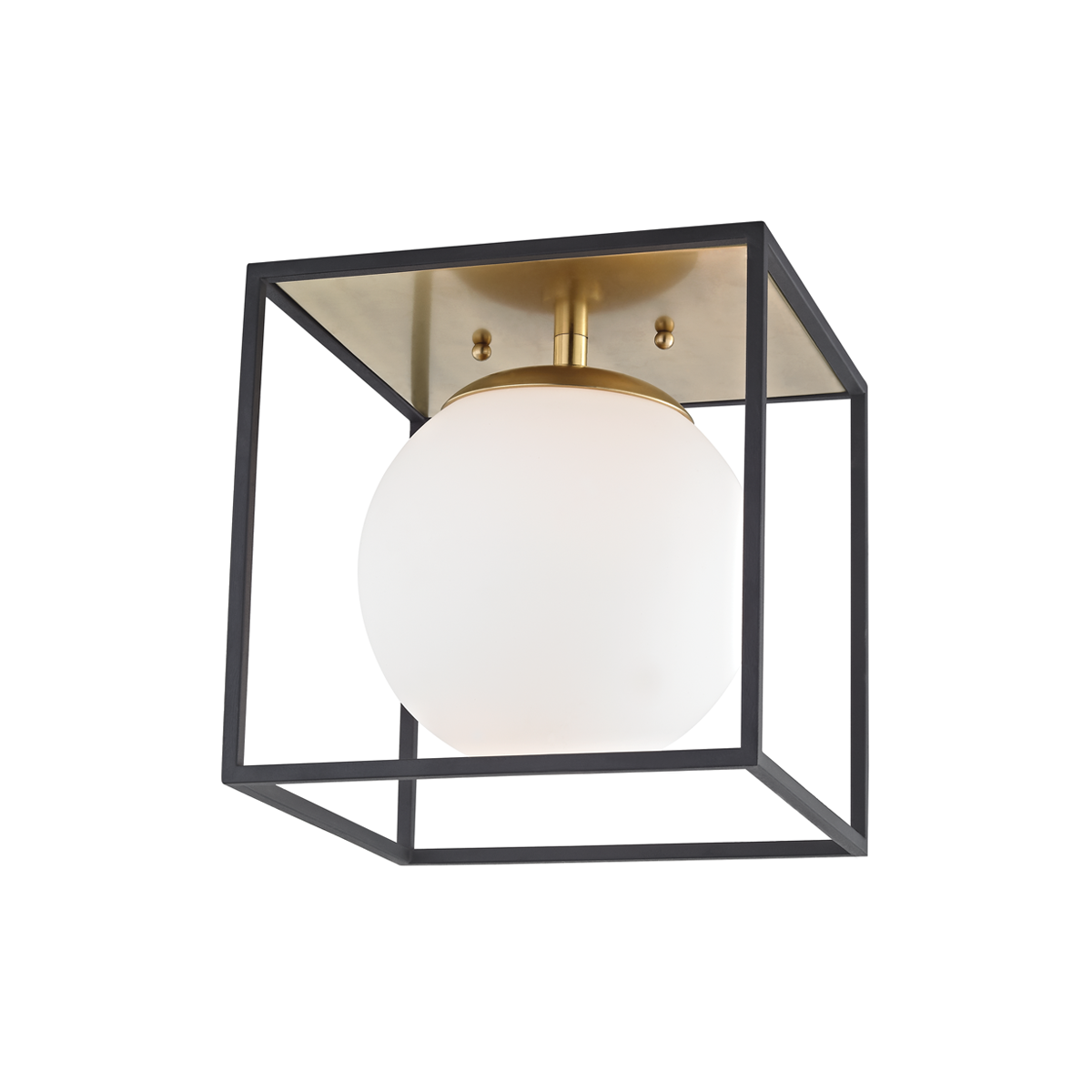 Mitzi 1 Light Flush Mount in Aged Brass/Black H141501S-AGB/BK