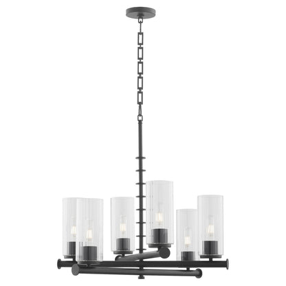 Quorum  Juniper 6 Light Chandlier - Matte Black 641-6-59