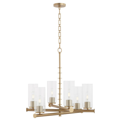 Quorum  Juniper 6 Light Chandlier - Aged Brass 641-6-80