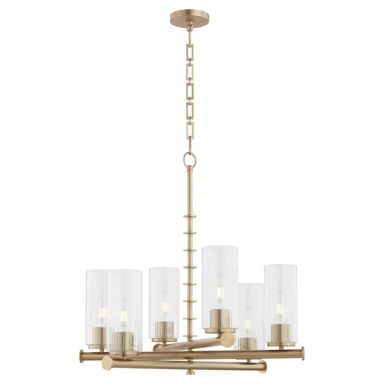 Quorum  Juniper 6 Light Chandlier - Aged Brass 641-6-80