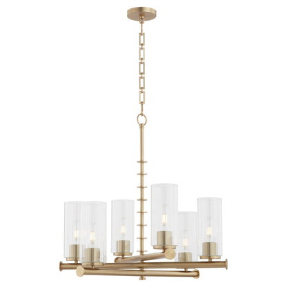 Quorum  Juniper 6 Light Chandlier - Aged Brass 641-6-80