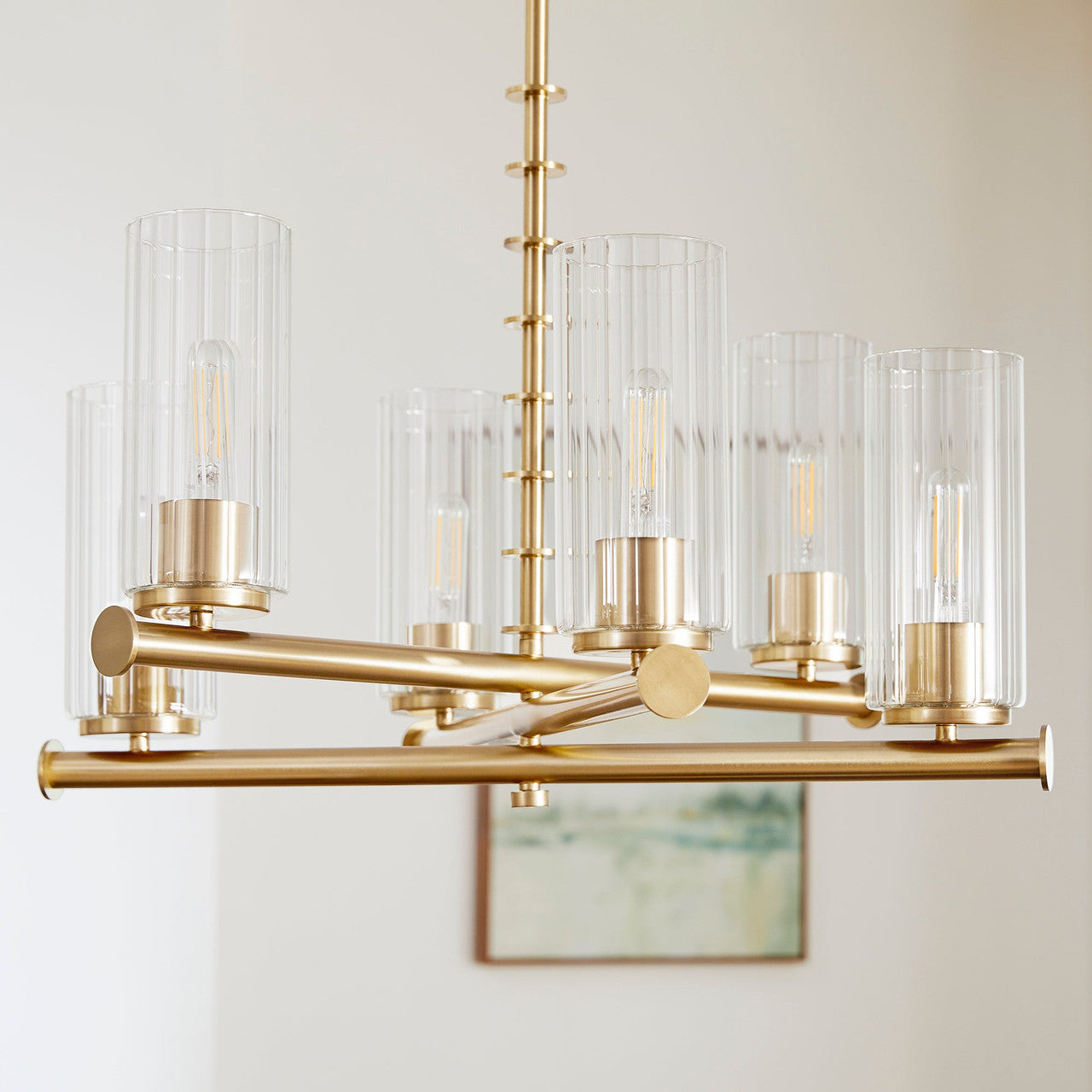 Quorum  Juniper 6 Light Chandlier - Aged Brass 641-6-80