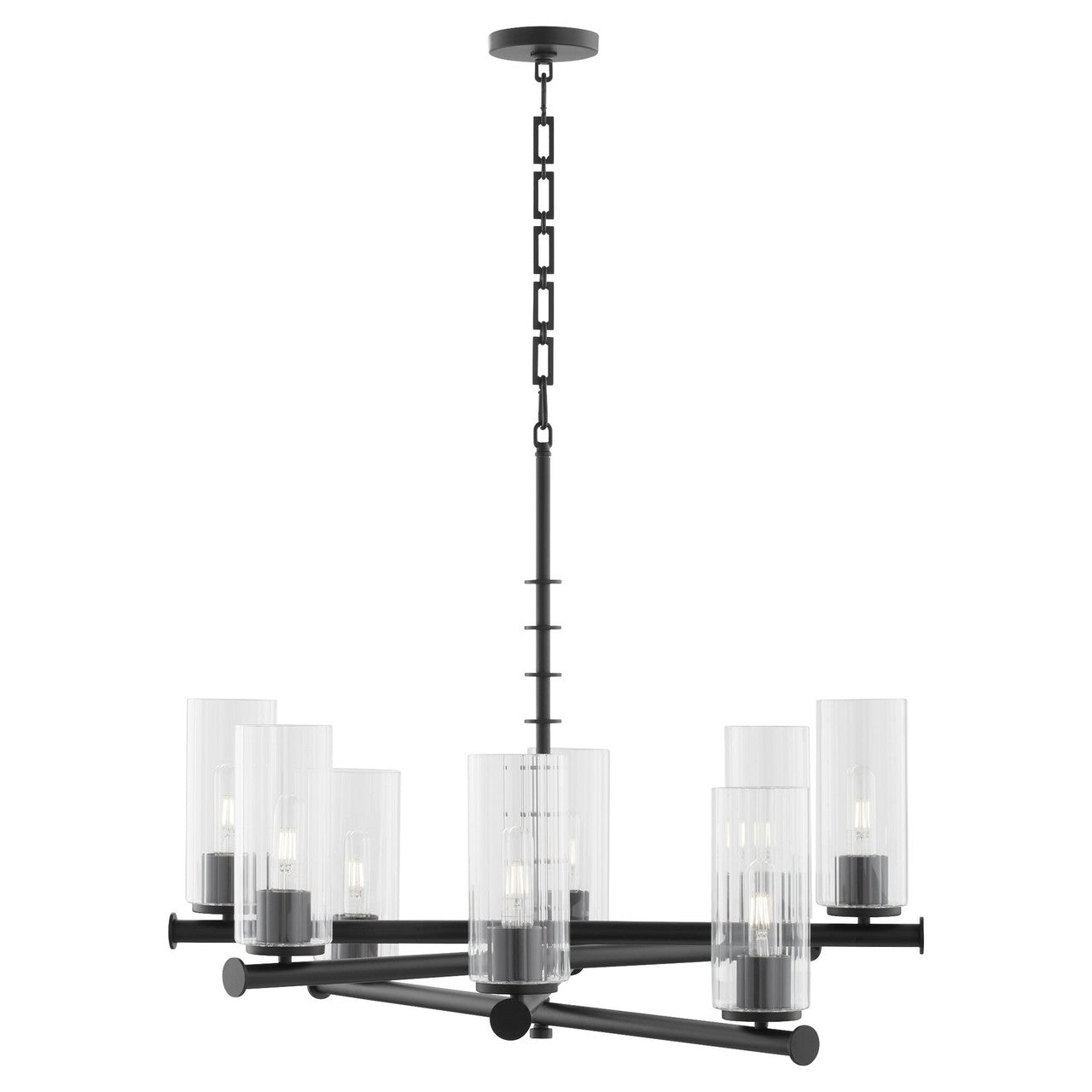 Quorum  Juniper 8 Light Chandlier - Matte Black 641-8-59