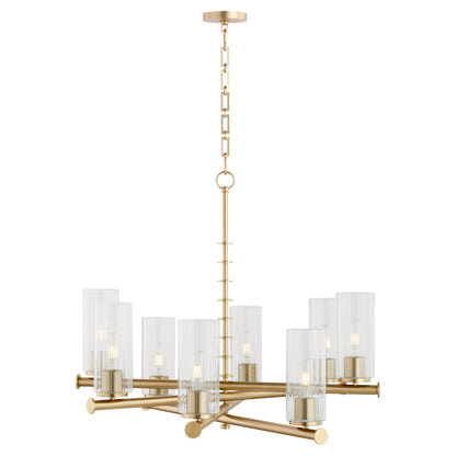 Quorum  Juniper 8 Light Chandlier - Aged Brass 641-8-80