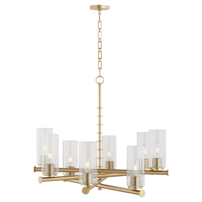 Quorum  Juniper 8 Light Chandlier - Aged Brass 641-8-80