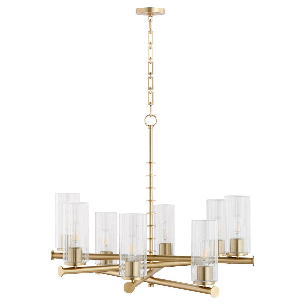 Quorum  Juniper 8 Light Chandlier - Aged Brass 641-8-80