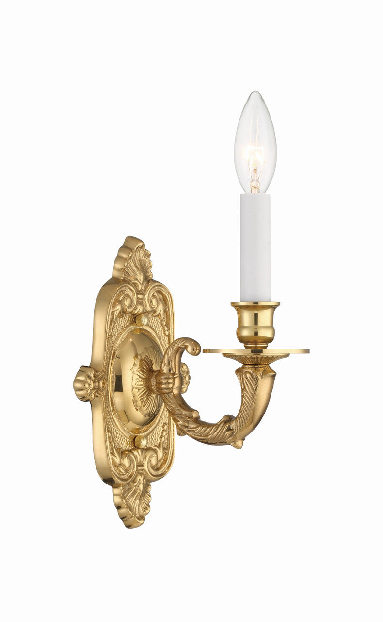 Crystorama Crystorama 1 Light Polished Brass Cast Wall Mount 641-PB