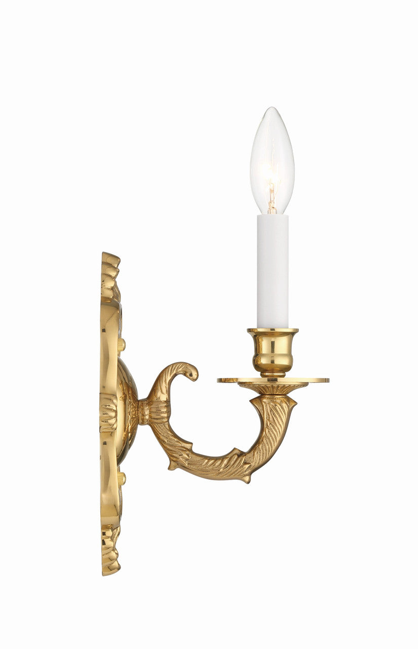 Crystorama Crystorama 1 Light Polished Brass Cast Wall Mount 641-PB