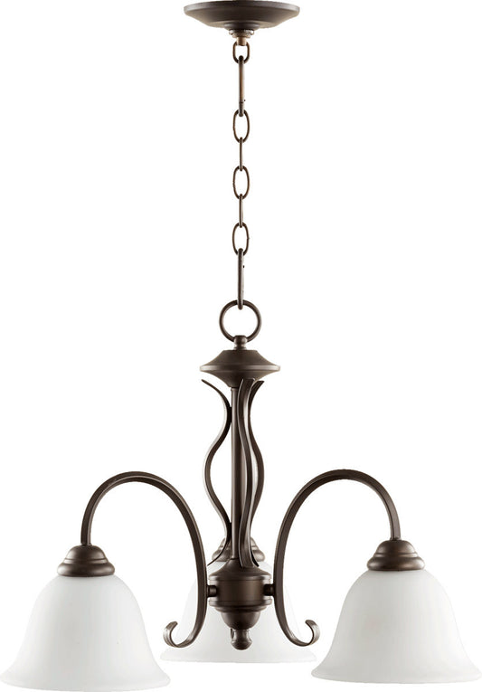 Quorum Spencer Nook in Oiled Bronze with Satin Opal 6410-3-186