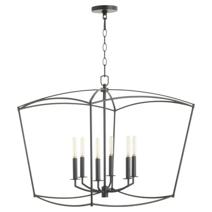 Quorum  Mantle 6 Light Pendant - Matte Black 6412-6-59