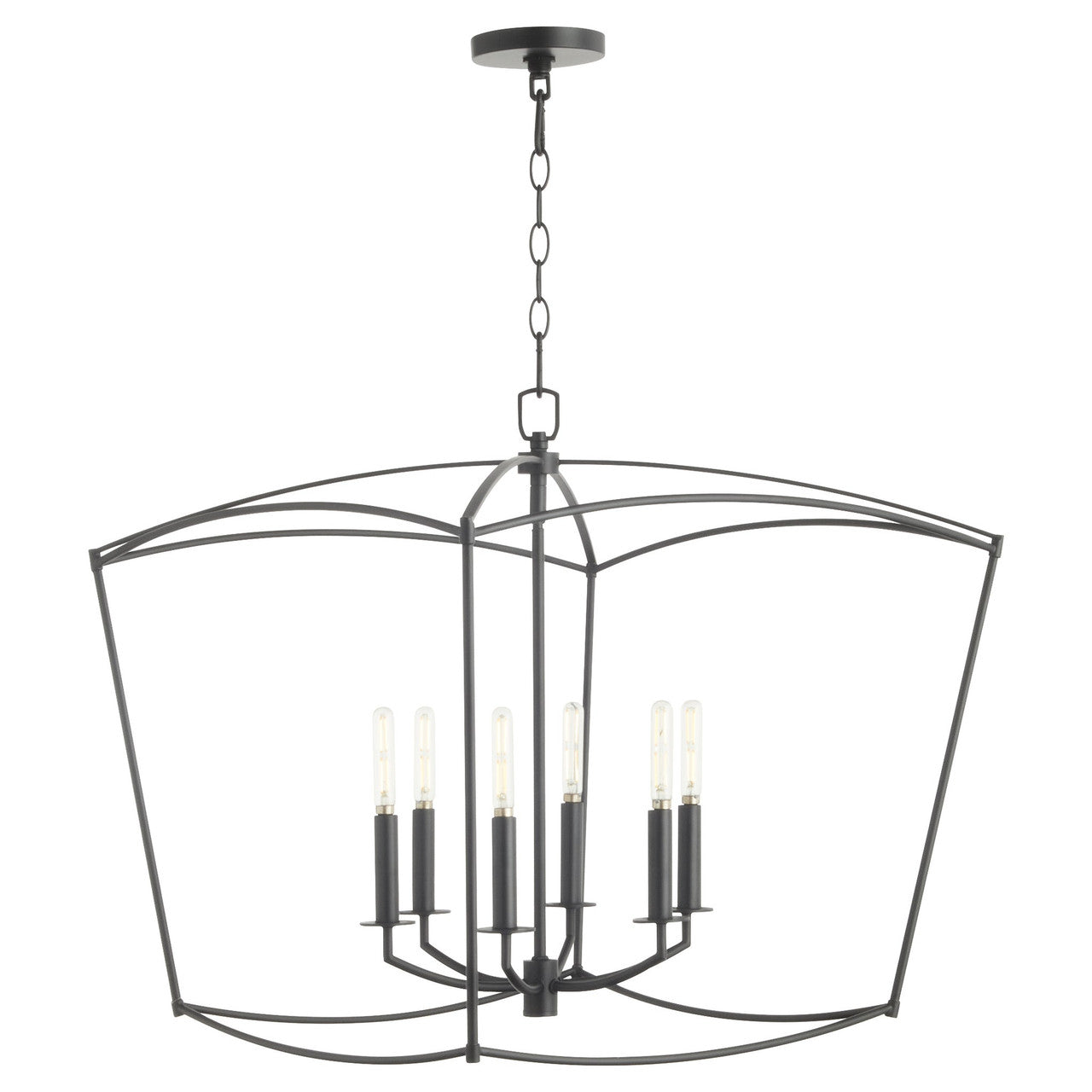 Quorum  Mantle 6 Light Pendant - Matte Black 6412-6-59