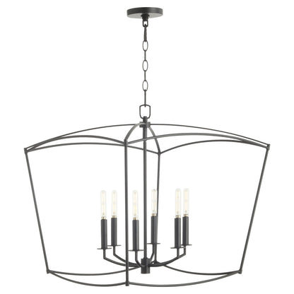 Quorum  Mantle 6 Light Pendant - Matte Black 6412-6-59