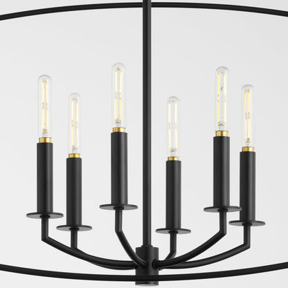 Quorum  Mantle 6 Light Pendant - Matte Black 6412-6-59