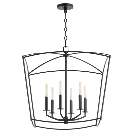 Quorum  Mantle 6 Light Pendant - Matte Black 6412-6-59