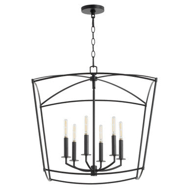 Quorum  Mantle 6 Light Pendant - Matte Black 6412-6-59