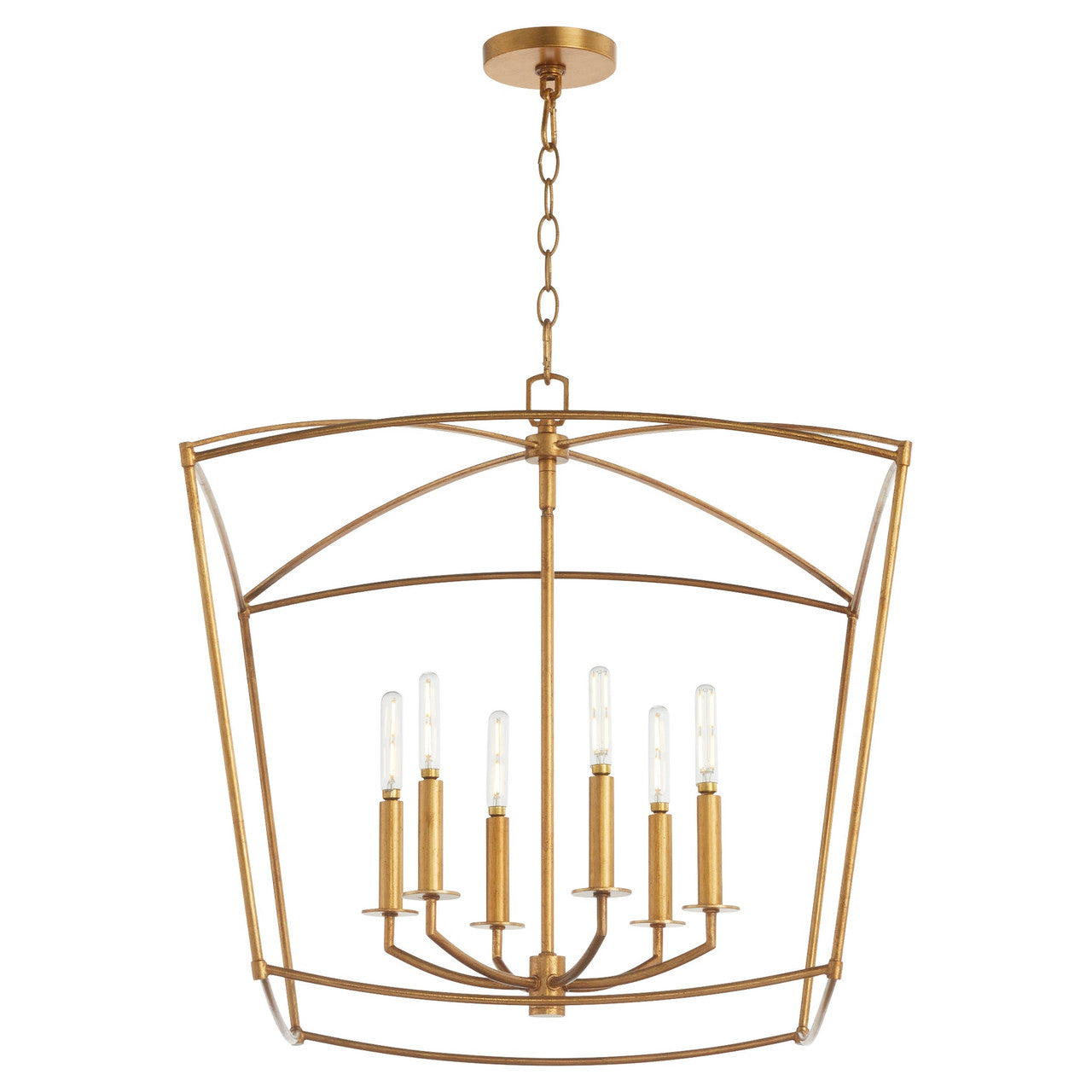 Quorum  Mantle 6 Light Pendant - Gold Leaf  6412-6-74