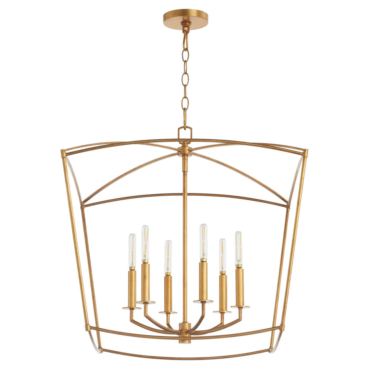 Quorum  Mantle 6 Light Pendant - Gold Leaf  6412-6-74