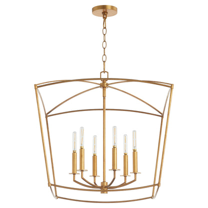 Quorum  Mantle 6 Light Pendant - Gold Leaf  6412-6-74