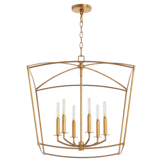 Quorum  Mantle 6 Light Pendant - Gold Leaf  6412-6-74