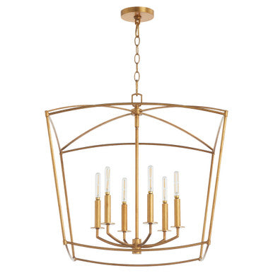 Quorum  Mantle 6 Light Pendant - Gold Leaf  6412-6-74