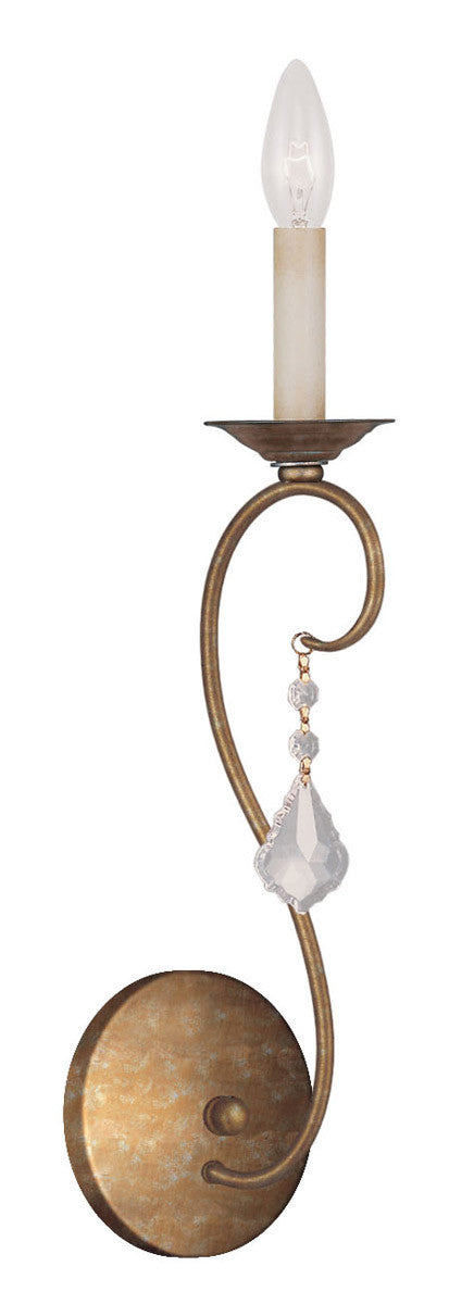 Livex Lighting Chesterfield/Pennington Collection 1 Light Antique Gold Leaf Wall Sconce in Antique Gold Leaf 6421-48