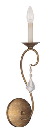 Livex Lighting Chesterfield/Pennington Collection 1 Light Antique Gold Leaf Wall Sconce in Antique Gold Leaf 6421-48