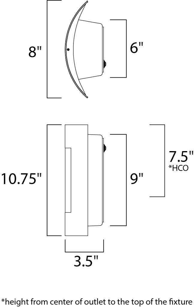 Maxim View LED 1-Light Wall Sconce in Stainless Steel 64332WTSST