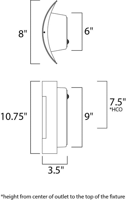 Maxim View LED 1-Light Wall Sconce in Stainless Steel 64332WTSST