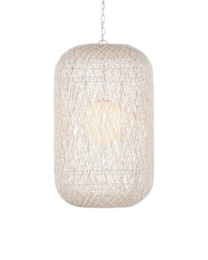 Currey & Co Cocoon Large Pendant in Cream/Vanilla/White 9000-1210