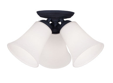 Livex Lighting Ridgedale Collection 3 Light Black Ceiling Mount in Black 6462-04