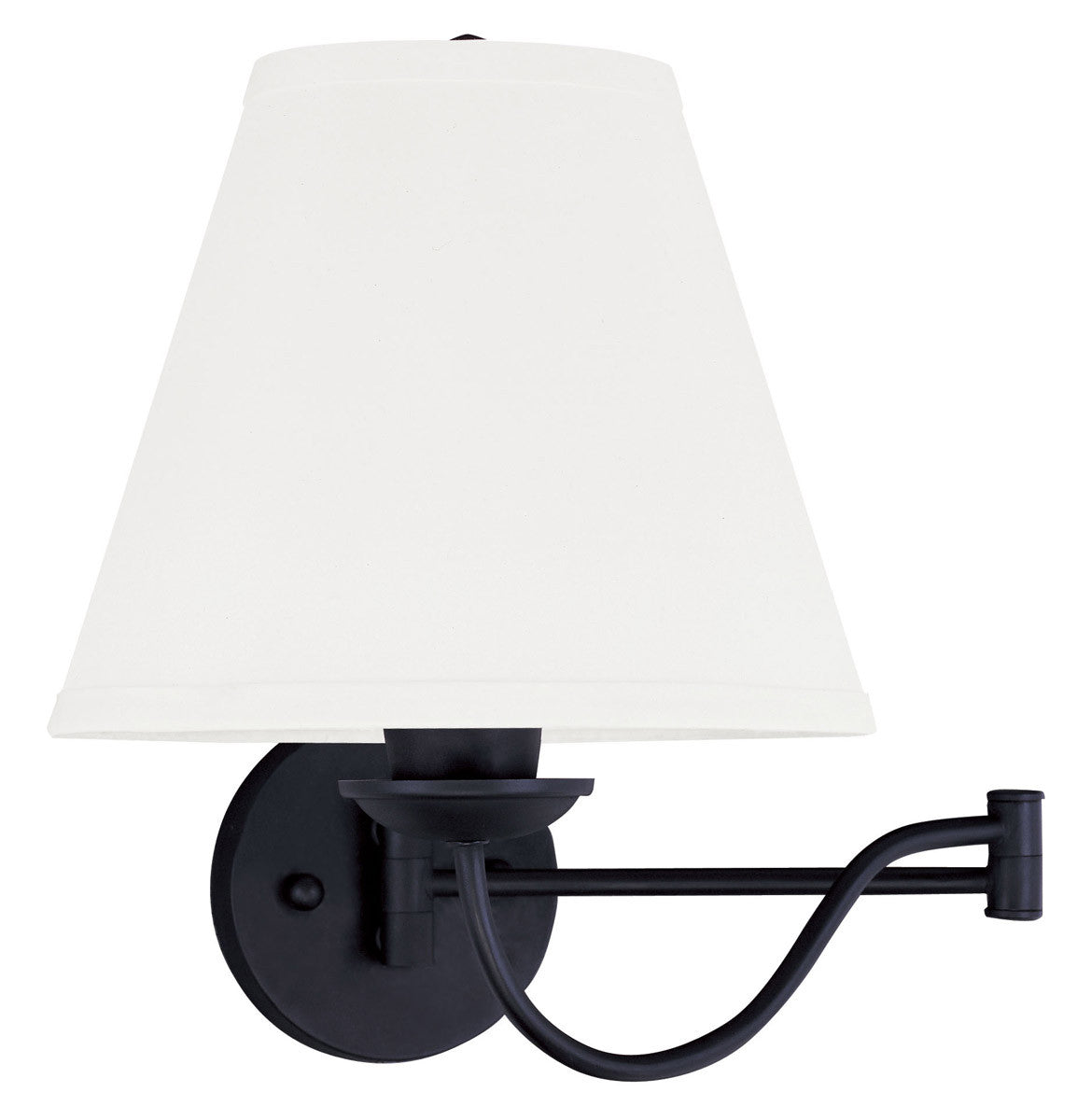 Livex Lighting Ridgedale Collection 1 Light Black Swing Arm Wall Lamp in Black 6471-04