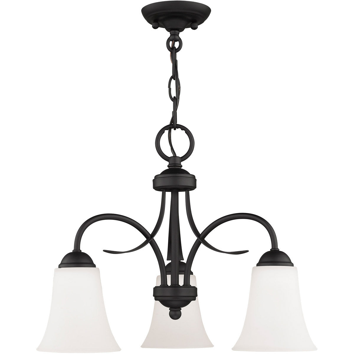 Livex Lighting Ridgedale Collection 3 Light Black Chain Hang/Ceiling Mount in Black 6474-04