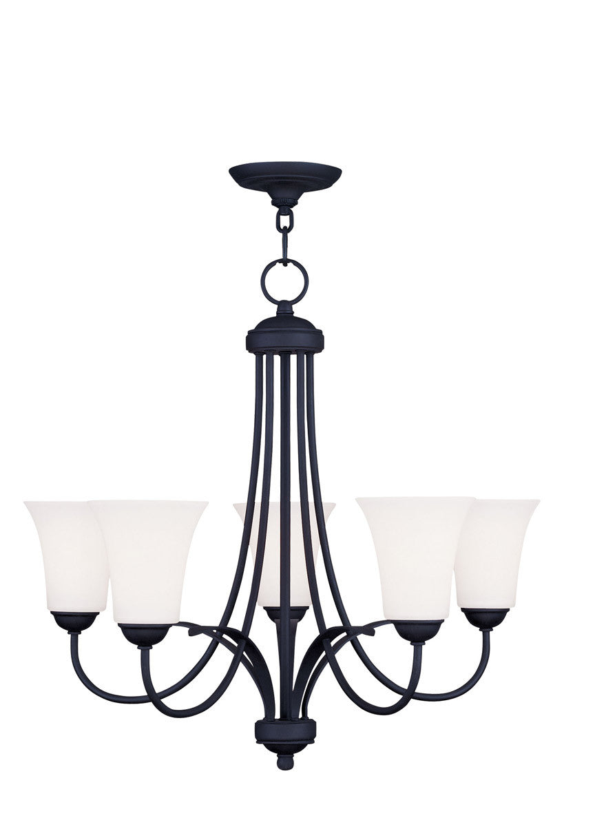 Livex Lighting Ridgedale Collection 5 Light Black Chandelier in Black 6475-04