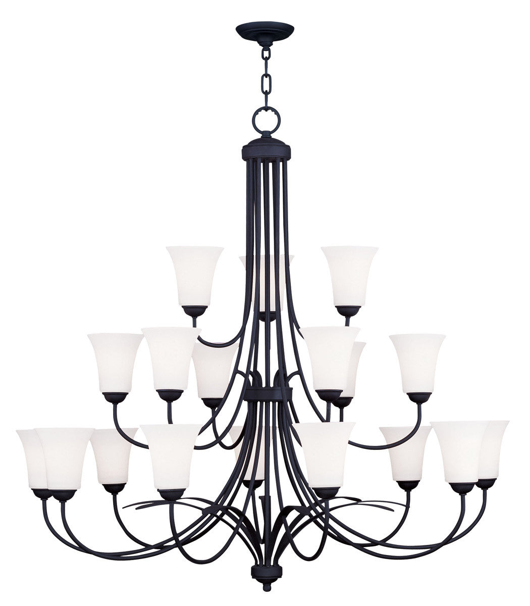 Livex Lighting Ridgedale Collection 18 Light Black Chandelier in Black 6479-04