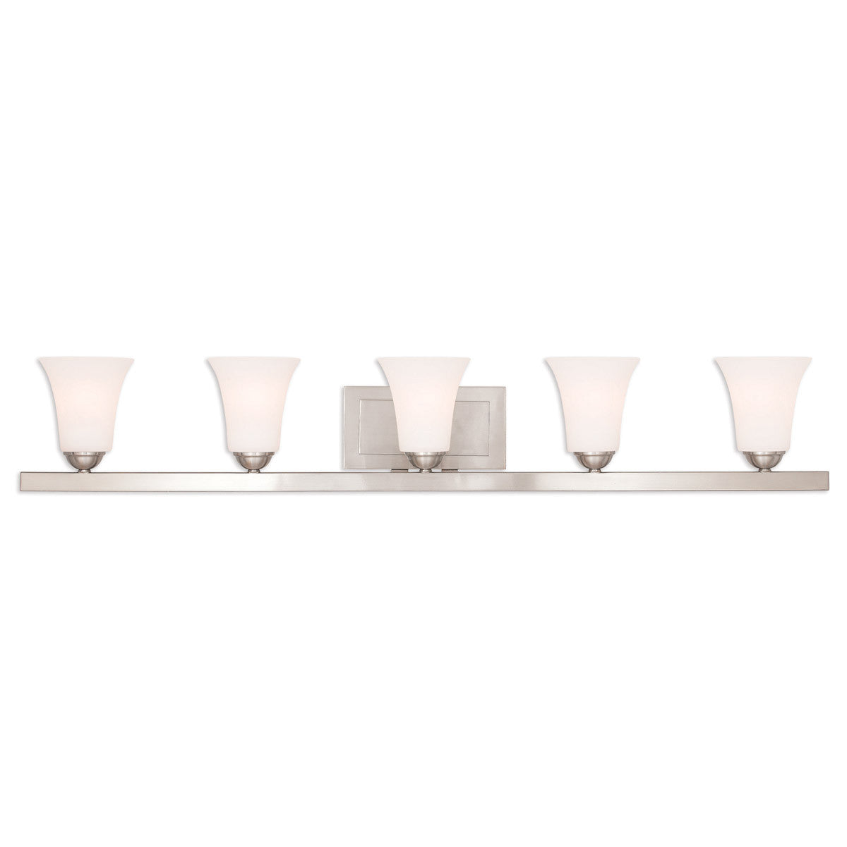 Livex Lighting Ridgedale Collection 5 Light Brushed Nickel Bath Vanity in Brushed Nickel 6485-91