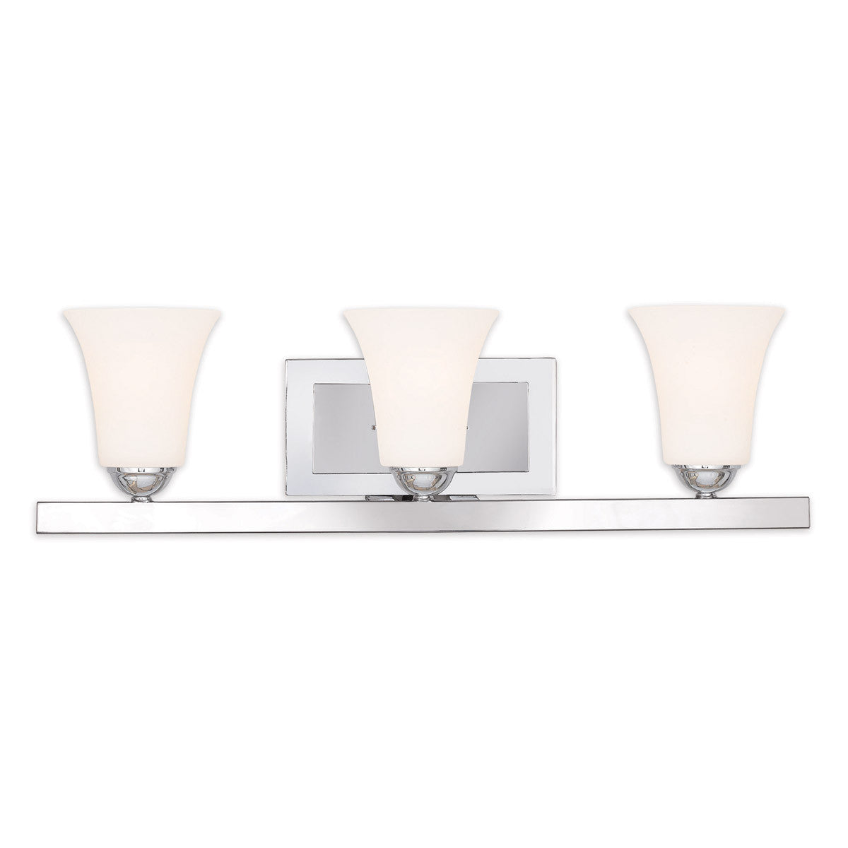 Livex Lighting Ridgedale Collection 3 Light Polished Chrome Bath Vanity in Polished Chrome 6493-05