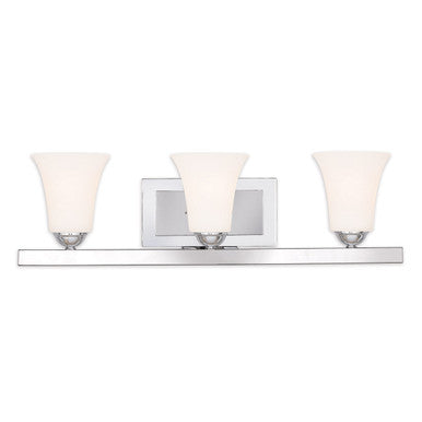 Livex Lighting Ridgedale Collection 3 Light Polished Chrome Bath Vanity in Polished Chrome 6493-05