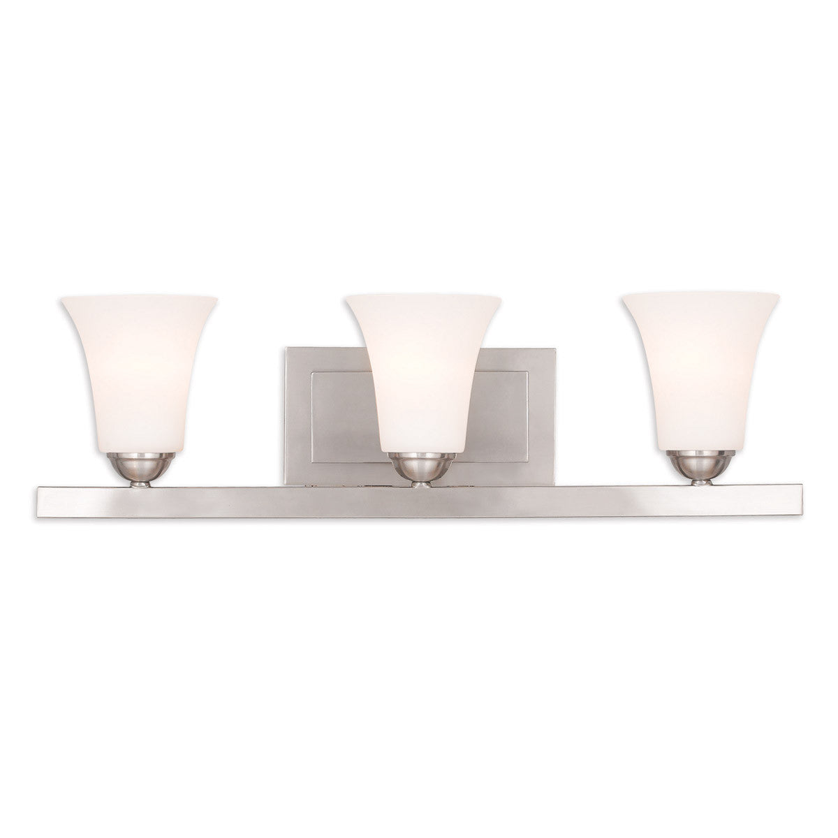 Livex Lighting Ridgedale Collection 3 Light Brushed Nickel Bath Vanity in Brushed Nickel 6493-91