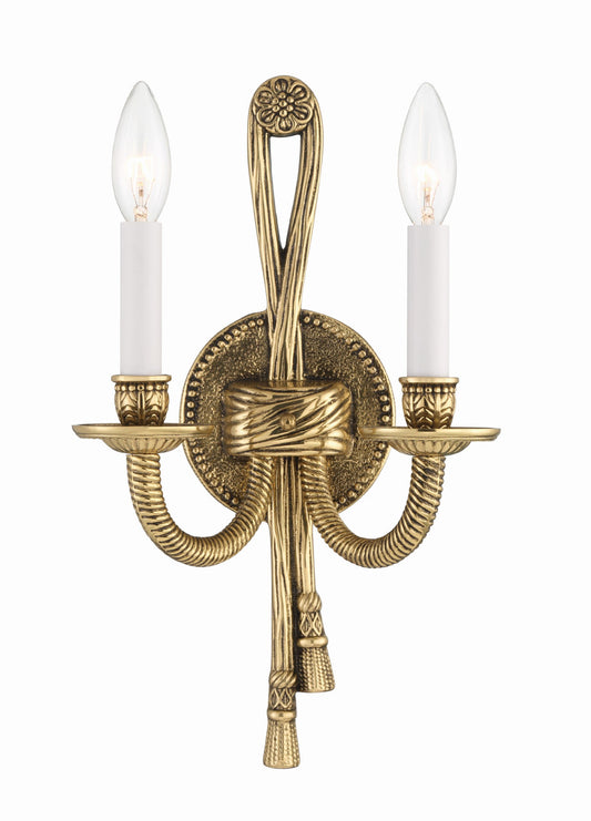 Crystorama Crystorama 2 Light Olde Brass Cast Wall Mount 650-OB