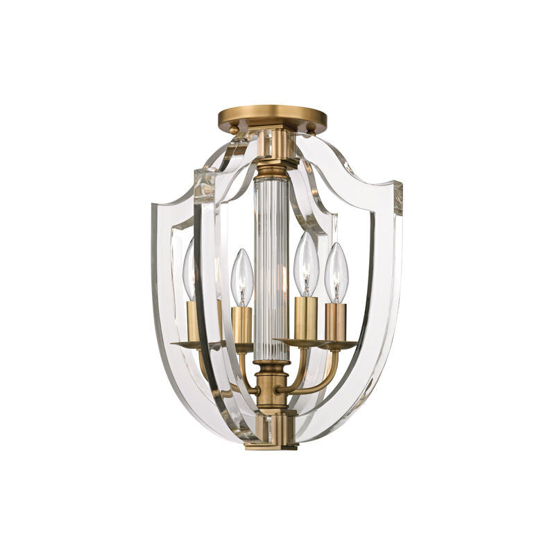 Hudson Valley Lighting Arietta Semi Flush in Aged Brass 6500-AGB