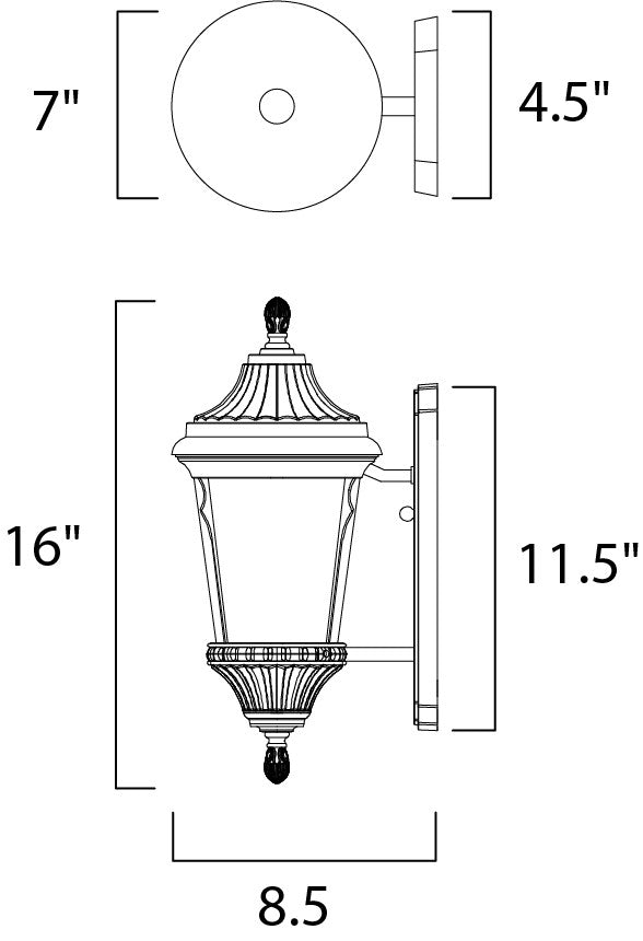 Maxim Odessa LED 1-Light Outdoor Wall Lantern in Espresso 65013LTES