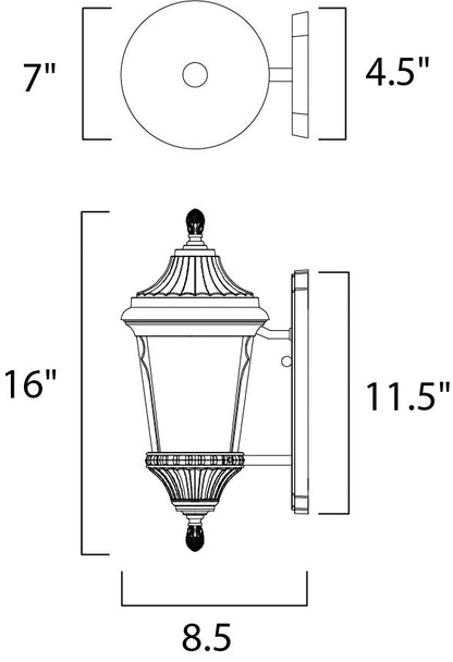 Maxim Odessa LED 1-Light Outdoor Wall Lantern in Espresso 65013LTES