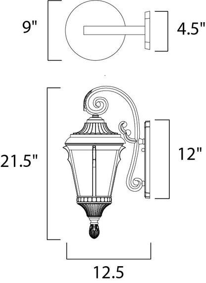 Maxim Odessa LED 1-Light Outdoor Wall Lantern in Espresso 65014LTES