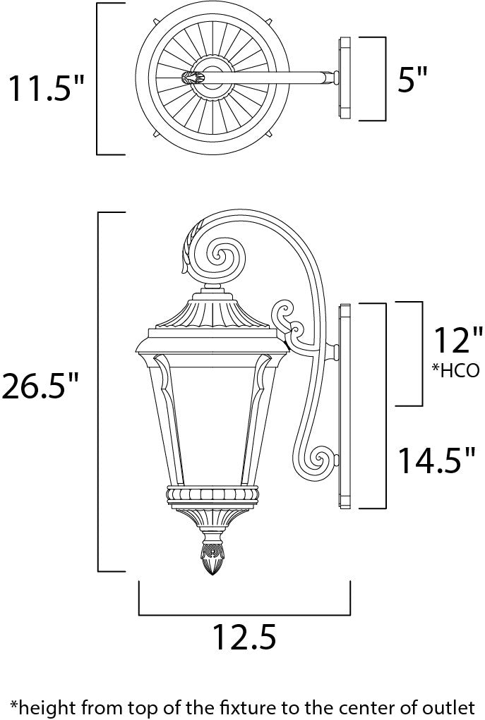 Maxim Odessa LED 1-Light Outdoor Wall Lantern in Espresso 65015LTES