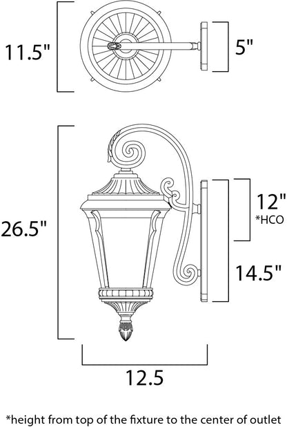 Maxim Odessa LED 1-Light Outdoor Wall Lantern in Espresso 65015LTES