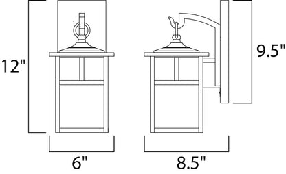 Maxim Coldwater LED 1-Light Outdoor Wall Lantern in Burnished 65053HOBU
