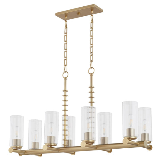 Quorum  Juniper 8 Light Linear - Aged Brass 651-8-80